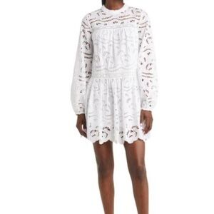 CHELSEA 28 WHITE EYELET DRESS SIZE S